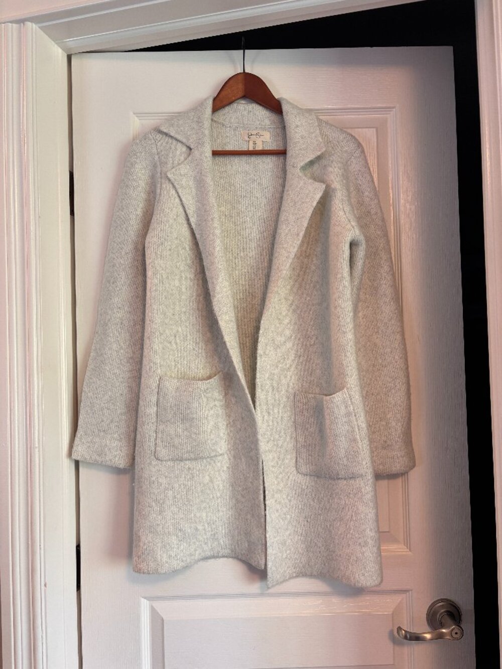 Jessica Simpson Women's SUPER SOFT Open Front Long Cardigan Cream Small